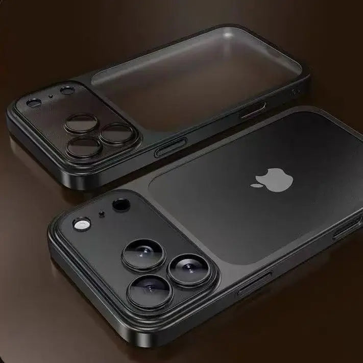 Luxury Plating Matte Hard PC Phone Case for iPhone 17 Air 16 15 14 13 ProMax Camera Lens Film Protector Frosted Shockproof Cover