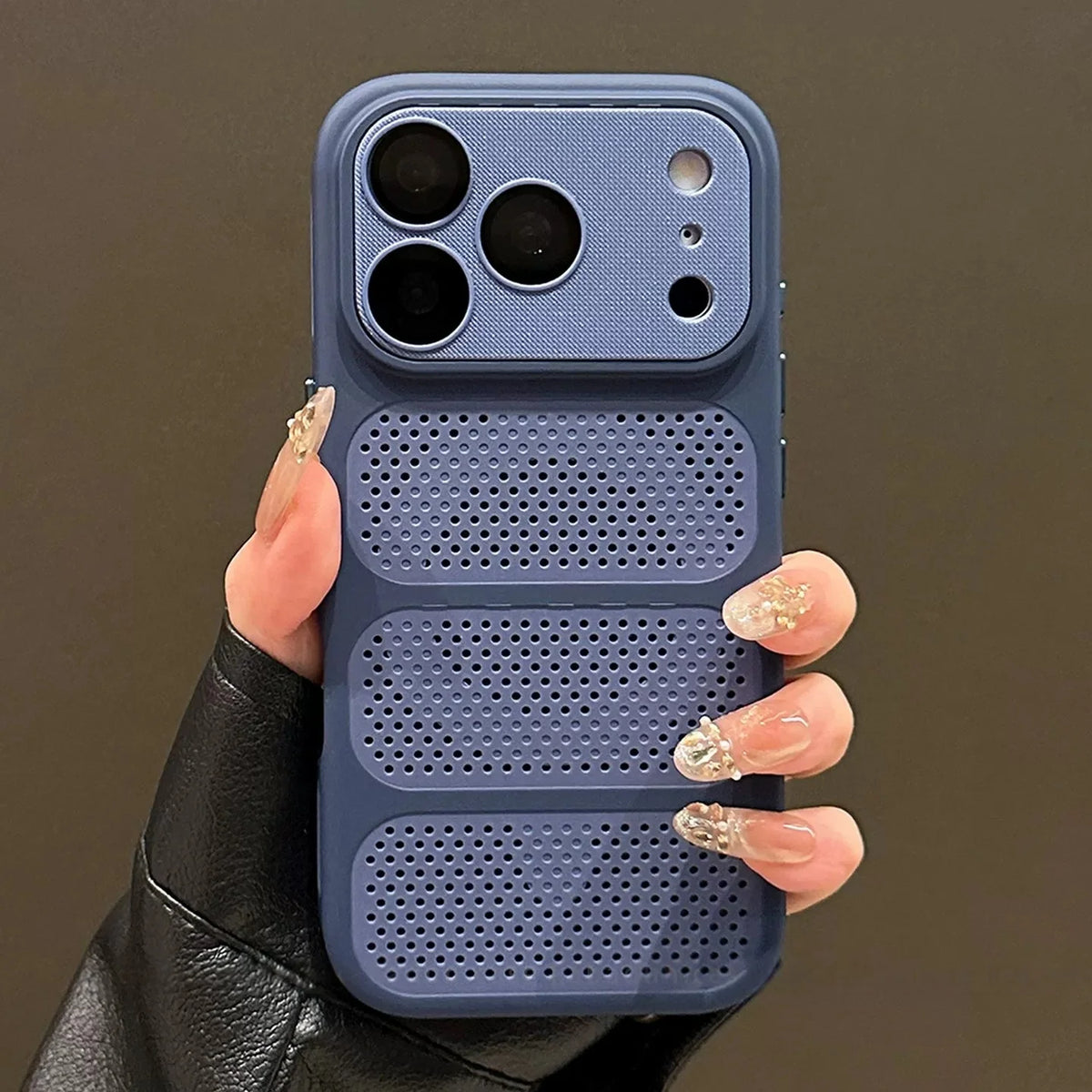 Luxury Matte Soft Heat Dissipation Mesh Hole Case For iPhone 17 16 15 14 13 12 Pro Max For Magsafe Magnetic Shockproof Cover