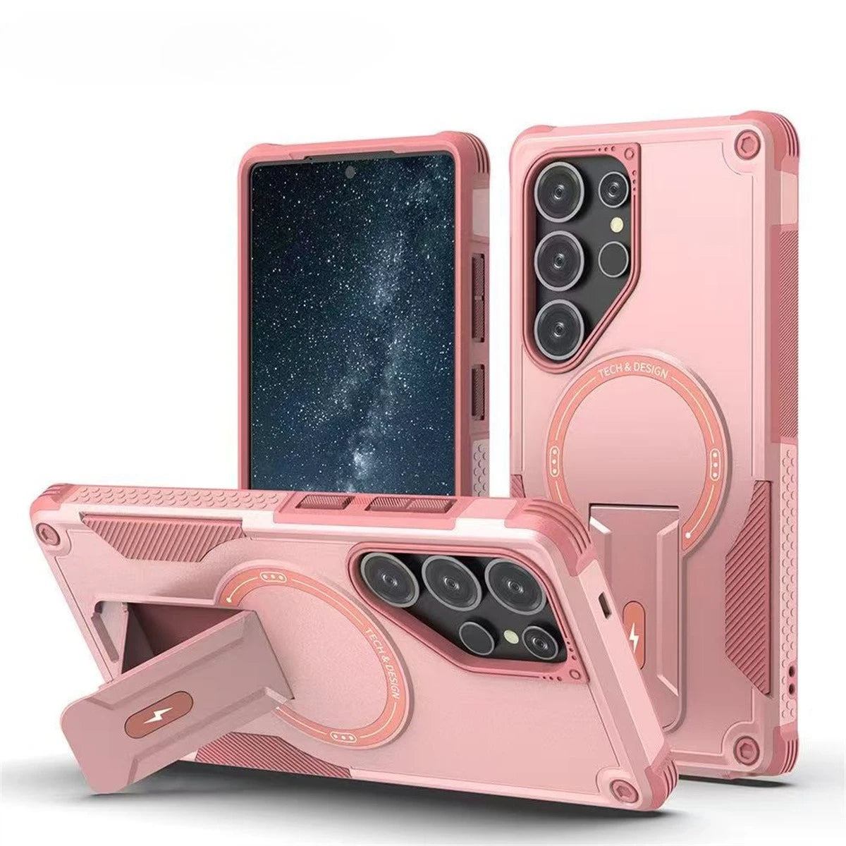 Holder Magnetic Phone Case for Samsung Galaxy S25 FE S26 Ultra S24 Plus A07 A17 A36 A16 A56 Wireless Charging Shockproof Cover