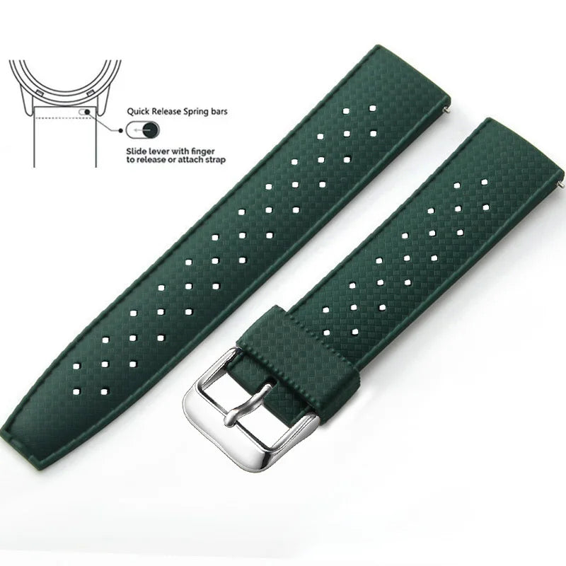 Tropical Silicone Watch Band Quick Release Watch Band 18mm 20mm 22mm Rubber Tropic Smart Watch Strap Waterpfroof Muti-Color