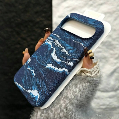 Frameless Kevlar Ocean Wave Texture Magnetic Case For Google Pixel 11 10 9 8 7 Pro XL 10 A For Magsafe Charge Plastic Hard Cover