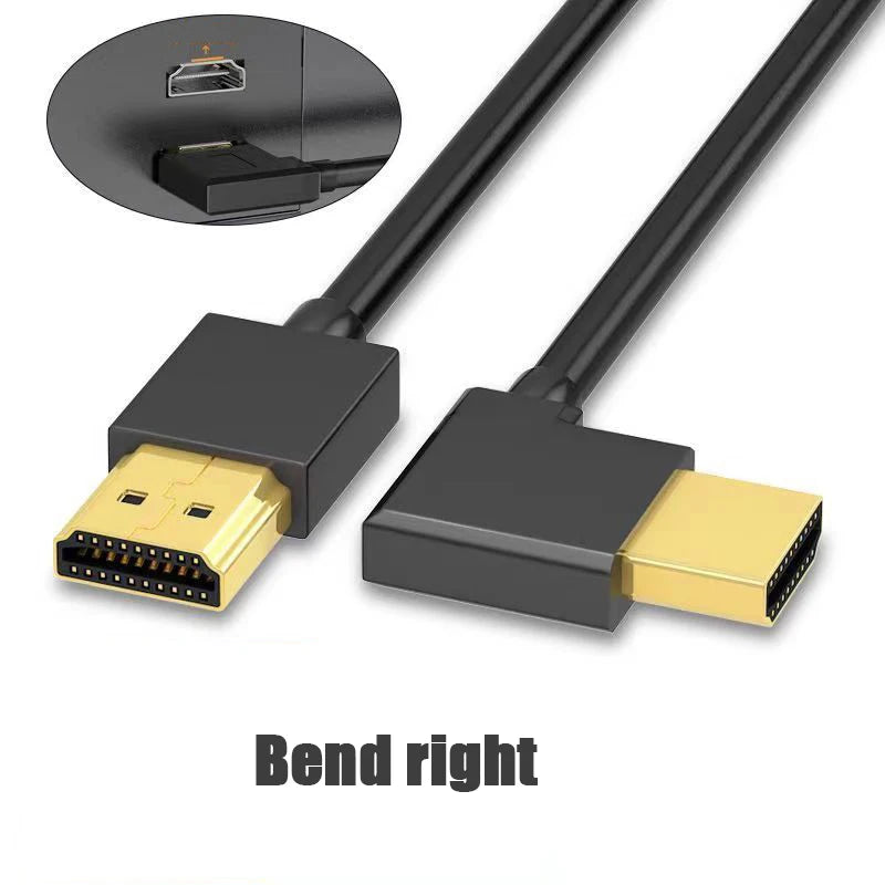 4K Elbow HDMI-compatible Extension Cable 90 Degree Down Angle Male to Female For HDMI 2.1 Cable 3D 60Hz Video HDR for TV Monitor