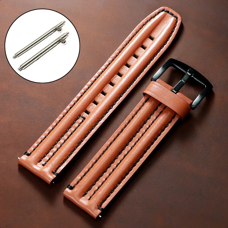 20/22/24mm Cowhide Leather Watchband Straps for Seiko for Omega Men Women Universal Business Bracelets Vintage Oil Wax Wristbelt