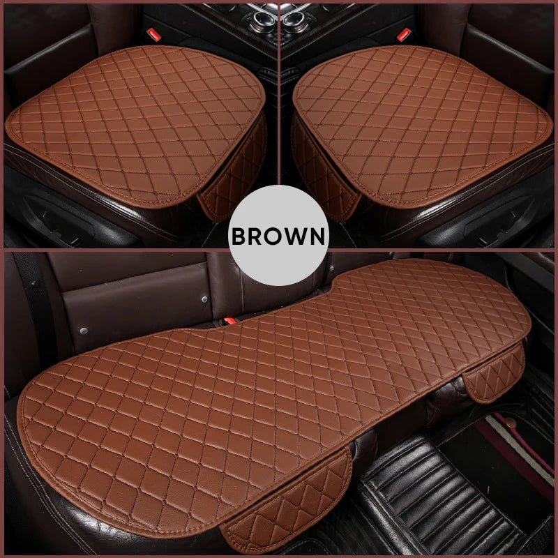 Karcle PU Leather Car Seat Covers Full Set Anti Slip Car Seat Cushion Rear Seat Protector Universal Waterproof Car Seat Pad
