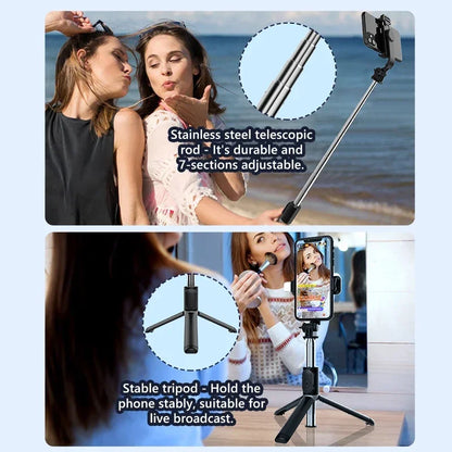 Portable Mini Selfie Stick Led Fill Light Foldable Tripod Phone Stand Holder Support Wireless Bluetooth Remote Control Shutter