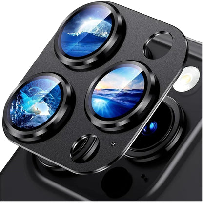 Titanium Black Metal Glass Camera Lens Screen Protector, Protection Cover For IPhone 15 16Pro Max, 14 Plus, 16, 15 Pro, 14Pro