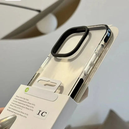 Luxury Transparent Airbag Phone Case For iPhone 18 Pro 17 16 15 14 13 12 11 Pro Max Plus Contrasting Bumper Shockproof TPU Cover