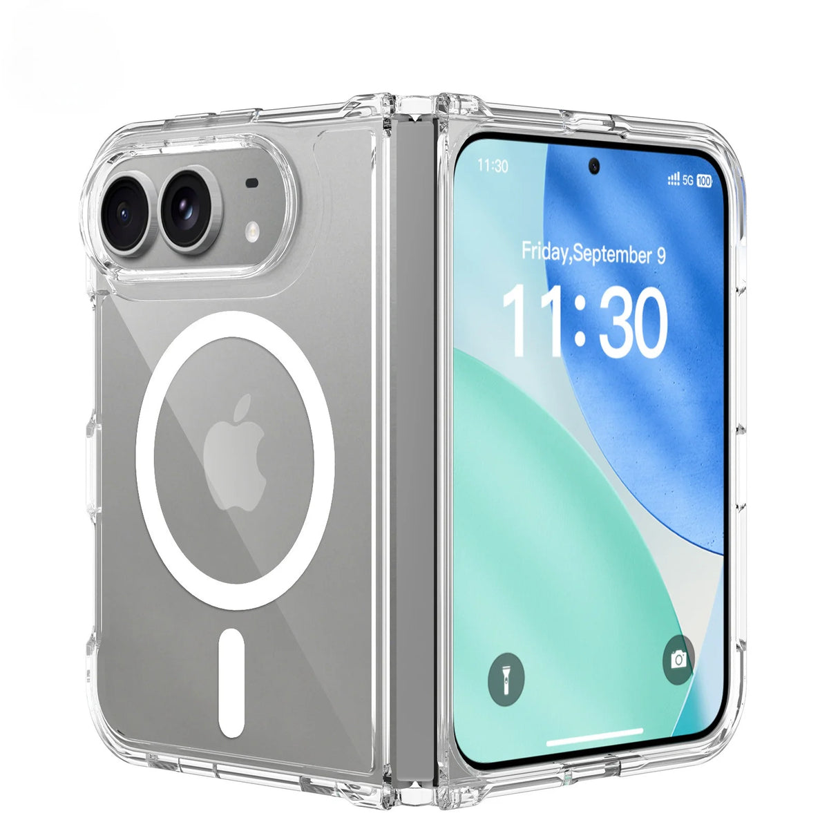 Original For Magsafe Magnetic Wireless Charging Phone Case For iPhone Duo 18 Fold Clear Protective Cover For iPhone 18 Duo