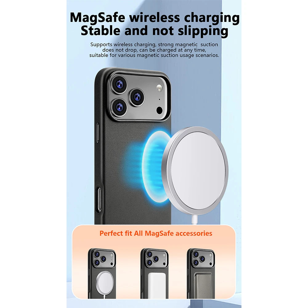Magnetic PU Leather Phone Case For iPhone 18 17 Pro Max 16 15 14 Plus 13 Air For Magsafe Wireless Charging Shockproof Cover