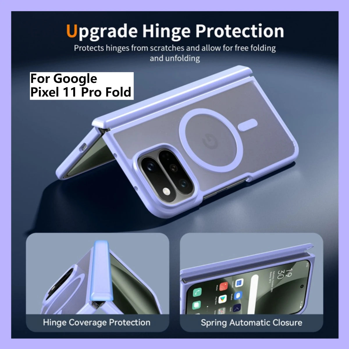Case For Google Pixel 11 Pro Fold ELVEV Translusent Matte PC + Skin-friendly TPU Hinge Protection Magnetic Phone Cover