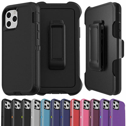 Luxury OTT Armor BOX Phone Case for IPhone 17 Air 16 15 14 Plus 13 12 Pro Max Soft Bumpers with Belt Clamp Protective Hard Cover