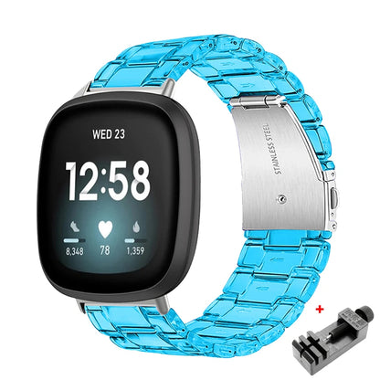 Newest Transparent Resin Strap for Fitbit  Versa 3 4 Lite Sense for Fitbit Versa2 Smartwatch Bracelet Watchband Accessories