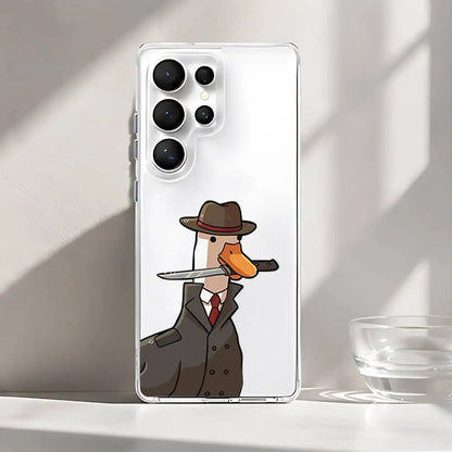 Cartoon Duck Silicone Phone Case For Samsung Galaxy S21 S22 S23 S24ULTRA S25ULTRA FE Ultra Plus5G A52S S26 Cover