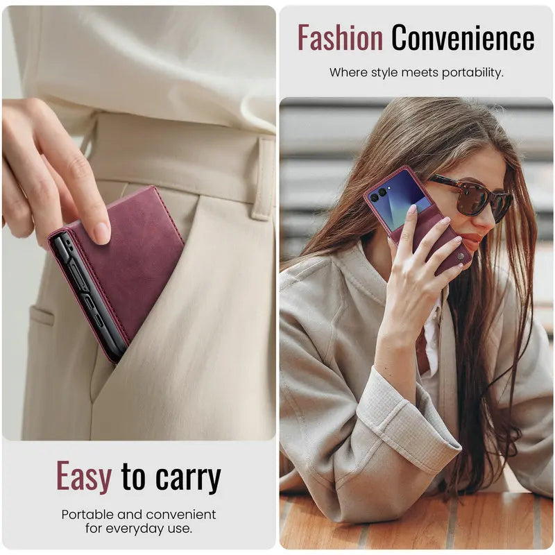For Samsung Galaxy Z Flip 8 5G 2026 Luxury Case Classic Book Funda Samsung Z Flip 7 Case Phone Galaxy ZFlip 8 Flip7 Leather Etui