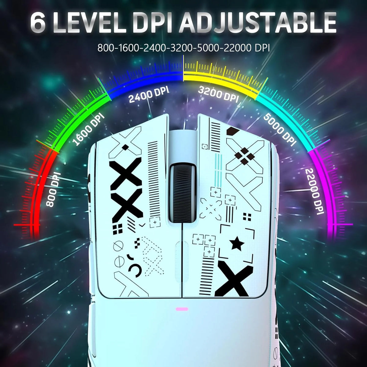ATTACK SHARK X11 Wireless Gaming Mouse with RGB Magnetic Charging Dock, Wired/2.4G/BT, 22K DPI,Ultralight 59g Tri-Mode with Tape