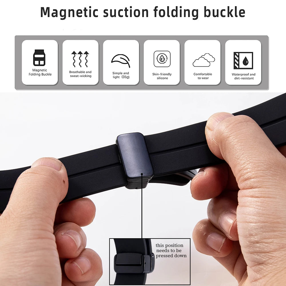 No Gap Magnetic Silicone Strap For Samsung Galaxy Watch 7 6 5 4 44mm 40mm Pro 45mm Bracelet Galaxy Watch6 Classic 43mm 47mm Band