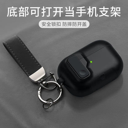 2025 New For AirPods Pro 3 Phone Stand Case Cover Magnetic Auto Lock TPU Shockproof Protective Sleeve With Hook for AirPods Pro3