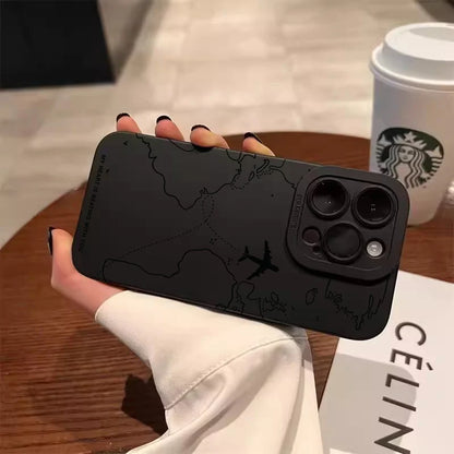 Travel-nspired Airplane Route Desian Phone Case For iPhone 17 15 14 13 12 11 16 Pro Max Air 16E 7 8 Plus X XR XS SE2 Soft Cover
