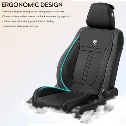 Car Seat Cover Punched NAPPA Leather Full Set Seat Protector Cover Universal Breathable Seat Cushion Auto Interior Universal Set