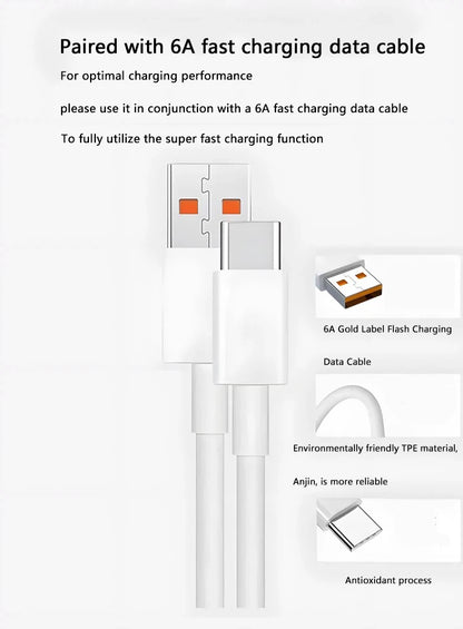 90W USB Fast Charger for Xiaomi 15 14 13 12 11 10 Ultra Note 12T 13 Pro Turbo Quick Charge Type C USB Charging Cable