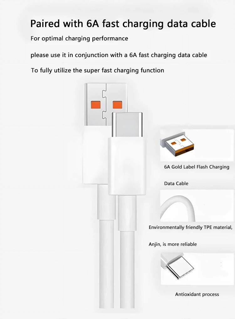 90W USB Fast Charger for Xiaomi 15 14 13 12 11 10 Ultra Note 12T 13 Pro Turbo Quick Charge Type C USB Charging Cable