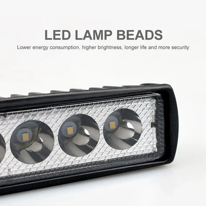 18w 6 LED Car Work Light High Bright Spotlight Universal Offroad Automobile Truck Driving Fog Headlights DRL Driving Lamp 12V