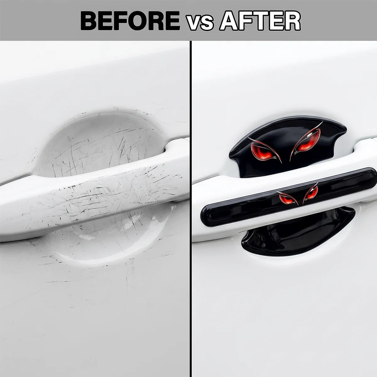 8Pcs Universal Car Door Handle Bowl Anti-Scratch Stickers Evil Eye Pattern Protector Decals For Sedan SUV Pickup Auto Accessorie