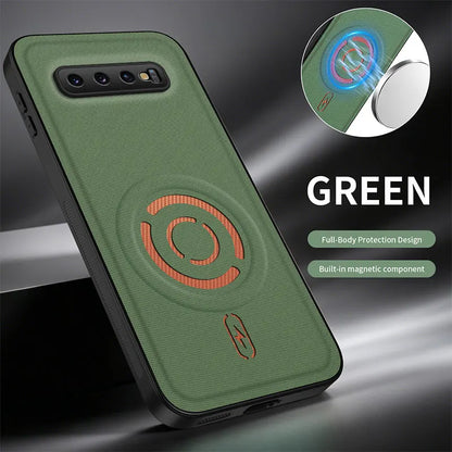 ShockProof Fabric Magnetic Case For Samsung Galaxy S10 Plus S10E S10Plus 4G 5G Wireless Charging Back Cover Coque