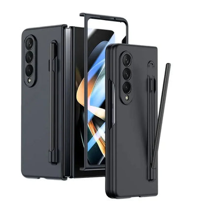 With Pen Slot Skin Feel Phone Case for Samsung Z Fold 8 Ultra 7 6 5 4 3 Hard PC Shockproof Protection Cover for Galaxy Fold8Wide