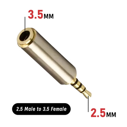 2/4/10pcs 3.5mm To 2.5mm Audio Adapter for Cable Stereo Headphone Headset Mic 2.5mm Male To 3.5mm Female Plug Connector