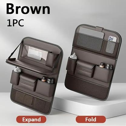 1Pcs 2026 New Car Seat Back Organizer Storage Bag Foldable Tray Tablet Holder Tissue Box for Auto Back Seat Travel Accessories