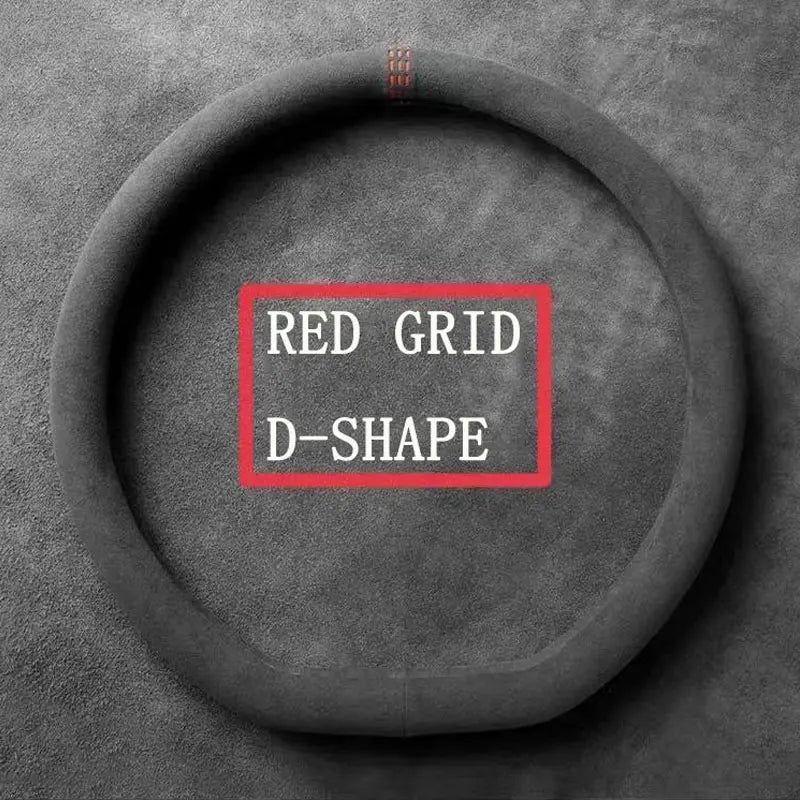 Suede Cover for All Seasons Auto Steering Wheel Cover Ultra-thin Non-slip D-shaped Round Breathable Car Steering Wheel Protector