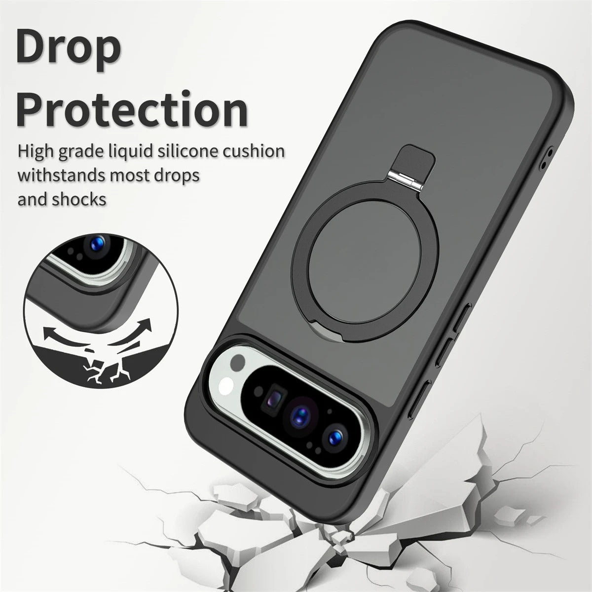 Magnetic Wireless Charging Phone Case for Google Pixel 10 Pro XL Pixel 10 9 Pro for Magsafe Ring Bracket Shockproof Cover Funda