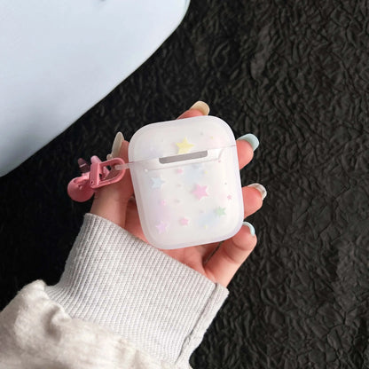 Matte colorful stars ins shockproof pendant crystal cool earphone case for apple airpods 1 3 pro 2nd 2 wireless bluetooth box