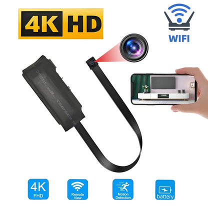 4KHD Mini WiFi Camera with Remote Viewing, Mobile Detection and Other Functions, Home DIY Nanny Style Wireless HD Camera