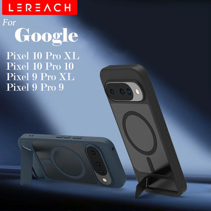 Lereach for Google Pixel 10 Pro XL Pixel 9 Pro XL Magnetic Stand Phone Case Drop Protection Adjustable Stand