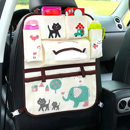 1Pcs New Large Capacity Car Seat Back Storage Bag Cartoon Multi-functional Seat Organizer Seat Hanging Bag Baby Kids Toys