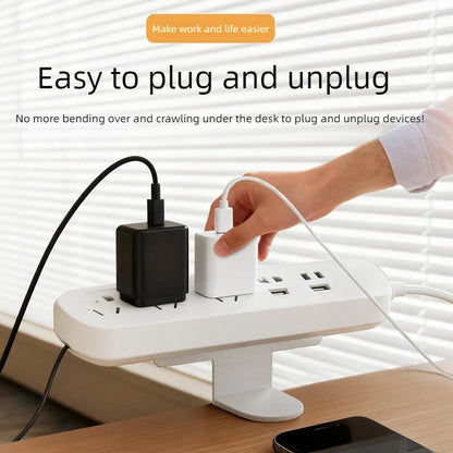 Under Desk Power Strip Holder – No-Drill Cable Management Tray for Outlet Fixing, Wire Organizing & Shelf Storage