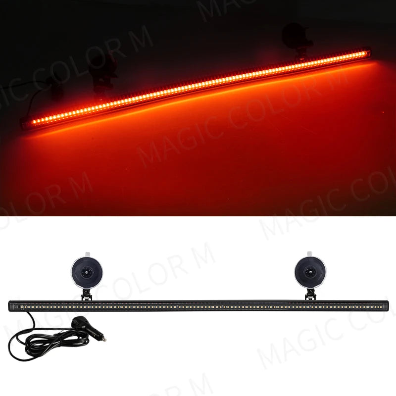 96 LED 3030 Beads Front Windshield Car Strobe Lamp Bar Traffic Signal Flashing Lamp Auto Roof Top Warning Light 12V Waterproof