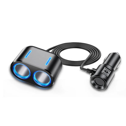7 in 1 USB Type C Car Cigarette Lighter Splitter 4-Socket Fast Charger Power Adapter for Car DVR GPS Dashcam 12V 24V