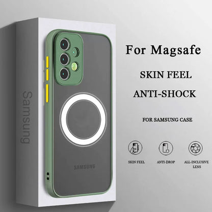 Luxury Magnetic Magsafe Wireless Charge Case For Samsung Galaxy S24 S20 S21 S22 S23 FE Plus S24 Ultra 5G Shockproof Armor Cover
