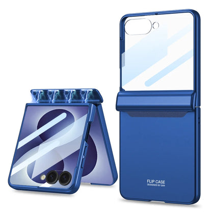 Magnetic Hinge Protection Hard PC Phone Cover for Samsung Galaxy Z Flip 8 7 6 5 4 5G Case Shockproof with Small Screen Protector