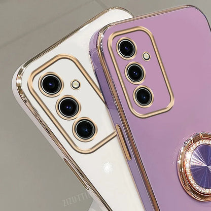 Crystal Strap Lanyard Luxury Circle Phone Holder Case For Samsung Galaxy S24 S20 S21 S22 S23 S25 FE Note 10 20 Plus + Ultra Back
