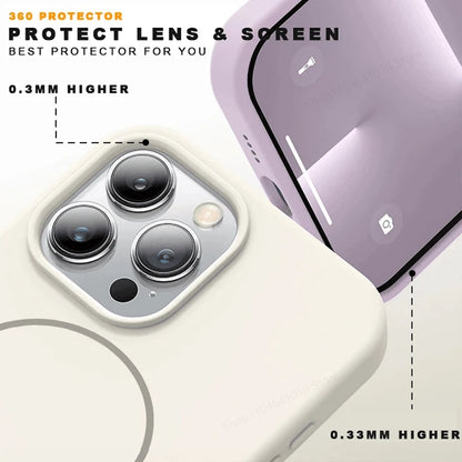 Magnetic Phone Case For iPhone 15 14 16 Plus 11 12 13 17 Pro Max Air Shockproof Silicone Cover For Magsafe Wireless Charge Cases