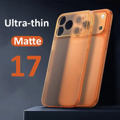 Original Ultra-thin Translucent Matte Case For iPhone 18 17 16 15 14 13 Pro Max Protect Camera Button Shockproof Hard PC Cover
