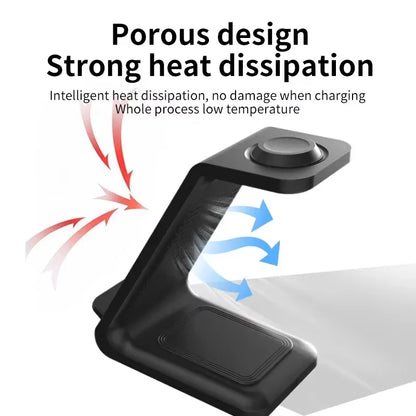 Fast Wireless Charger Stand For iPhone 17 16 15 14 Samsung S24 S23 Apple Watch 8/7 Samsung Galaxy 6/5 3 In 1 Charging Station