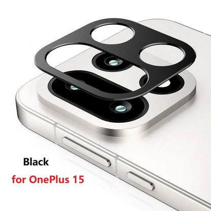 for OnePlus 15 Camera Bezel Cover Anti Scratch Black Metal Film Super Slim Hollow Lens Protector Cap Sticker