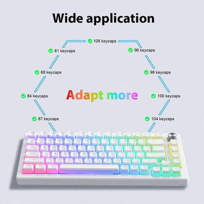 104 Keys Pudding Keycaps For Mechanical Keyboard PBT OEM Keycaps Jelly RGB Full Size 60% 70% 100% Small complete set of keycaps