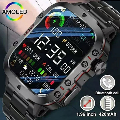 NEW Electronic Military Men Smart Watch Bluetooth Call Fitness Clock Heart Monitor Sport Watches 3ATM Waterproof Smartwatch 2026