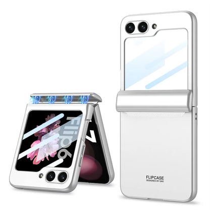Magnetic Hinge Protection Hard PC Phone Cover for Samsung Galaxy Z Flip 8 7 6 5 4 5G Case Shockproof with Small Screen Protector